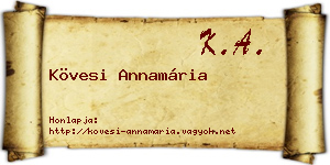 Kövesi Annamária névjegykártya