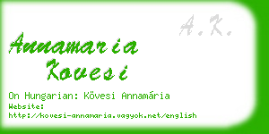 annamaria kovesi business card