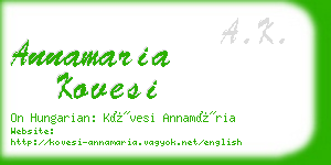 annamaria kovesi business card